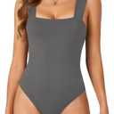 KIFOVEN Women's Sexy Sleeveless Square Neck Backless Tank Top Bodysuit Leotard L