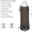 HYDRATE Collapsible Water Bottles for Travel - 17oz Foldable Pocket Bottle - Portable, Flexible, Compact Roll Up Bottles with Carabiner - Refillable Pouch for Hot and Cold Drinks (Black)
