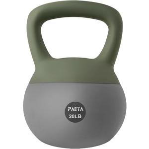 PAETA Soft Kettlebell for Home Fitness  Anti-Slip Grip & Wide Handle Design,Soft Kettlebell Set, Gentle Floor-Friendly Impact  10lbs, 15lbs, 20lbs, for Home Functional Training (Green)