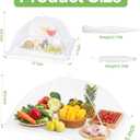 Food Covers for Outside - 2 Extra Large (40 x 25 in) & 6 Large (17 x 17 in) Pop-Up Umbrella Screen Tents- Breathable Outdoor Mesh Food Covers & Picnic Essentials - Collapsible Mesh Food Tent