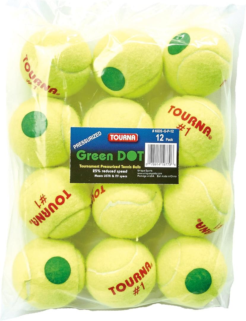 TOURNA Green Dot Low Compression Tennis Balls