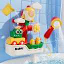 SOCBTNSO FlowFun Bath Toy Set: Electric Shower with 360° Rotate, Rocket Whistle, Cute Car Toy & Little Yacht | Interactive Water Play Kit for Toddlers 18 Months +