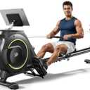 Rowing Machine for Home, 350 LB Capacity, 16-Level Silent Resistance, Magnetic Rowing Machines for Home Foldable, Full-Body Workout Compact Rowing Machine for Cardio & Strength with APP Support