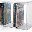 STORi Stackable Clear Plastic DVD Organizer with Rubber Feet | Rectangular Holder Perfect for Theater Room | Holds up to 14 Standard DVD Cases | Made in USA