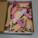 Lehoo Castle Wooden Train Set - Unicorn Train Set for Toddlers 2-4, Wooden Train Track Toddler Girl Toys, Pink Train Fantasy Toys for 3 4 5 6 7 Year Old Girl