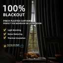 ChrisDowa 100% Blackout Ivory Solid Curtains 54 Inches Long 2 Panels for Bedroom Living Room,Farmhouse Room Darkening Thermal Insulated Soundproof Grommet Top Window Treatment Drapes,52x54