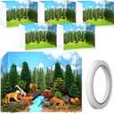 5 Pcs Diorama Kit Habitat Project Supplies with Double Sided Tapes Diorama Box for Display Dollhouse Room, 11.8 x 8.7 x 8.3 Inch(Jungle Style)