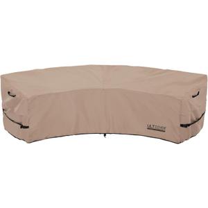 ULTCOVER Waterproof Patio Curved Sofa Sectional Cover for 3-4 Seaters Outdoor Furniture Couch 126"(Back Arc Length) x 82"(Front Arc Length)