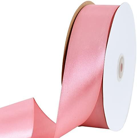TONIFUL 1-1/2 Inch (40mm) x 100 Yards Rose Gold Wide Satin Ribbon Solid Fabric Ribbon for Gift Wrapping Chair Sash Valentine's Day Wedding Birthday Party Decoration Hair Floral Craft Sewing