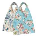 Adult Bibs Scarf for Women Eating - Dignified Alternative to Bib for Reusable Elderly Adults Senior Citizens Washable Dining Adjustable Snap Closure Baberos Para Adultos (2 psc, Vintage White Bird+vintage Blue Flower)