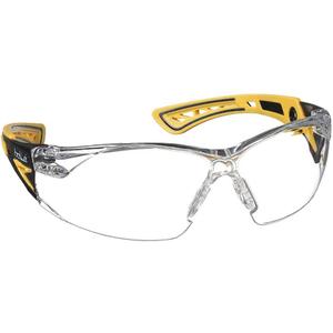 Bolle Safety Rush+ Safety Glasses, Small Yellow & Black Frame, Clear Lenses