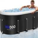 New Upgrade XL 175-Gallon Oval Ice Bath Tub - 6 Layered Portable Bathtub, Drop-In Bathtubs Foldable with Cover Cold Plunge Tub for Athletes, Home Gym, Outdoor Recovery Use - Black