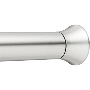 Amazon Basics Tension Curtain Rod, Adjustable 54-90" Width - Nickel, Classic Finial