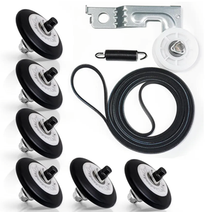 For LG Dryer Roller Kit 4581EL2002L Lg Dryer Drum Roller Kit Idler Pulley 4581EL2002C Bearing Version 4400EL2001A 4561el3002a Dryer Belt Replacement Kenmore Dryer Belt Rollers (9PCS)