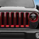 JeCar Red Grille Inserts & Headlight Cover for 2018-2022 Jeep Wrangler JL Sport & Sport S Only (Not for Jeep Gladiator JT and some Wrangler JL models)