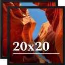 20x20 Picture Frame Set of 2, 20 x 20 Black Picture Frame with HD Plexiglas, 20 by 20 Poster Frame, Display Frame for Vertical or Horizontal, Presenting Spatial Aesthetics-Form & Light Series