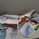 DDQQ 4Pcs Abstract Line Pattern Shower Curtain Sets, Bathroom Sets with Shower Curtain, Toilet Lid Rug, Bath Mat and Contour Mat, Shower Curtain with 12 Hooks for Bathroom Set Decor 72 x 72 Inch