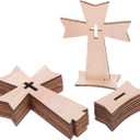 HOMSFOU Wooden Cross Arts Set 10 Pack Rustic Decorative Cross Centerpieces for Tabletop and Hanging Home D Cor Religious Festival Decorations 4.29 X 24 Inches