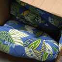 Blazing Needles Spun Polyester Patterned Outdoor U-Shaped Tufted Chair Cushions Set, Set of 4, 16", Skyworks Caribbean