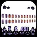 Halloween Press on Nails Medium Square Fake Nails with Designs Withered Tree Stick on Nails Purple Gradient False Nails Forest Acrylic Nails Glossy Full Cover Glue on Nails for Women