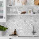 Ismoon Grey Peel and Stick Wallpaper Boho Geometric Contact Paper 17.3" x32.8ft Modern Removable Wall Paper for Kitchen Cabinets Neutral Self Adhesive Wallpaper Bathroom Waterpoof Decor Vinyl