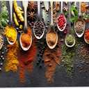 GUTTATY Kitchen Dining Room Canvas Wall Decor Art, Colorful Spices and Spoons Canvas Wall Art, Modern Kitchen Pictures Wall Decor, Dining Room Hanging Painting, Kitchen Art Prints 24x36 Inches