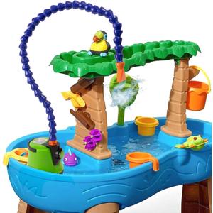 Water Pump for Toddlers - Water Outdoor Pump for Kids, Non-Stop Summer Splash Play Tables Accessories with 360 Degree Adjustable Tube, Automatic Fun Game Waterpark Toys (2 Plug, 40W)