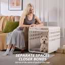 Foldable Dog Crate FurnitureAcrylic Dog Cage End Table, for Small/Medium Dogs,Durable Dog cage with Movable and Modular Design - Safe, Stylish and Convenient