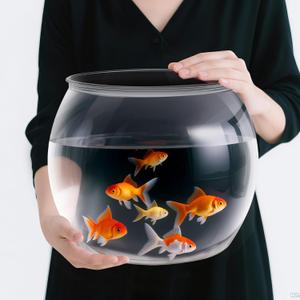 Geelin 3 Gallon Plastic Fish Tank Large Bowl Shatterproof with Crystal Clear Clarity for Terrarium, Flower Vase Centerpiece Gift for Fish Lovers (Round)
