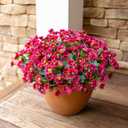 Daisy Artificial Flowers for Outdoors Decoration, 6 Bundles Fake Plants Flowers Bouquet Faux Flowers for Outdoor Planter Look Real UV Resistant Silk Flowers for Outside Garden Porch Patio, Dark Red