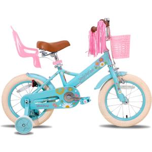 JOYSTAR Girls Bike for 2-12 Years Old Toddlers and Kids, 12" 14" 16" 18“ 20" Retro Style Kids Bike with Training Wheels, 18 20 Inch Children Bicycle with Kickstand