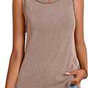 SOLY HUX Women's Tank Tops Crew Neck Sleeveless Ribbed Knit Casual Summer Top (Brown, XXL)