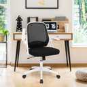 Adjustable Mesh Office Chair Rolling Computer Desk Chair with Flip-up Armrest, CB10373WH
