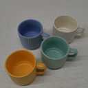 Stackable Coffee Mugs Set of 4, 7 OZ Ceramics Espresso Cups for Latte Cappuccino Cocoa with Handle, Colorful (Multicolor)