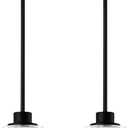 1-Light Mini Pendant Light Fixtures, 2-Pack Modern Hanging Ceiling Lighting, Adjustable Height, Black Pendant Lamp with Dual Glass for Kitchen Island Bedroom