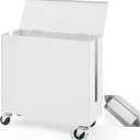 Extra Large Cable Management Box with Caster Wheels Adjustable Cord Hider Box for Power Strip Metal Router Hider Organizer Surge Protector Storage Organizer for Office, Home(White) 17.95"L x 15.75"W
