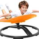 Zhenx Spinning Chair for Autistic Kids (Ages 3-18) - 220LBS Capacity Sensory Swivel Seat - Sensory Toy for Teens with ADHD/Autism - Sit and Spin Calming Gift to Improve Focus & Body Balance (Orange)