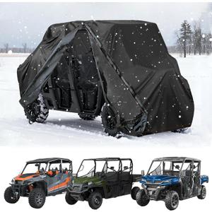 QYMOTO UTV Cover 46 Seater, Outdoor Windproof Waterproof Cover with Zipper Fit for Polaris Ranger Crew,General 4,RZR XP 4,CFMOTO Uforce 1000 XL U10,Zforce 950 4, Talon Pioneer 10006,Kawasaki Teryx 4
