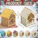 DoubleFill 24 Pcs Christmas Nativity Painting Craft Kits for Kids Nativity House Religious Craft for Kids Make Your Own Jesus House DIY Wooden Christian Christmas Ornaments for Art Sunday School