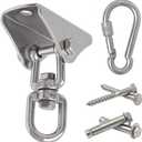 Hammock Hanging Chair Hardware kit, 1000LB Capacity Heavy Duty 360Rotate Swing Antirust Stainless Steel 304S Safety Lock Carabiner Hooks for Swing Set,Chair,Yoga,Multiple Indoor Outdoor Gym,Sandbag
