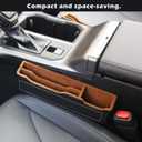 2-Pack Black Obsidian Car Seat Gap Filler - Premium Leather Wrapped Wood Organizer with Flocked Finish Universal Fit for Car SUV Truck Anti-Drop Console Side Storage Interior Accessories