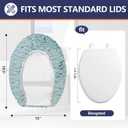 Microfiber Elongated Toilet Seat Cover 19.5"x 15" Machine Washable Solid Toilet Lid Cover Adjustable Rubber Backing Fits Only 18-19.5" L x 14-16" W Elongated Toilet Seat