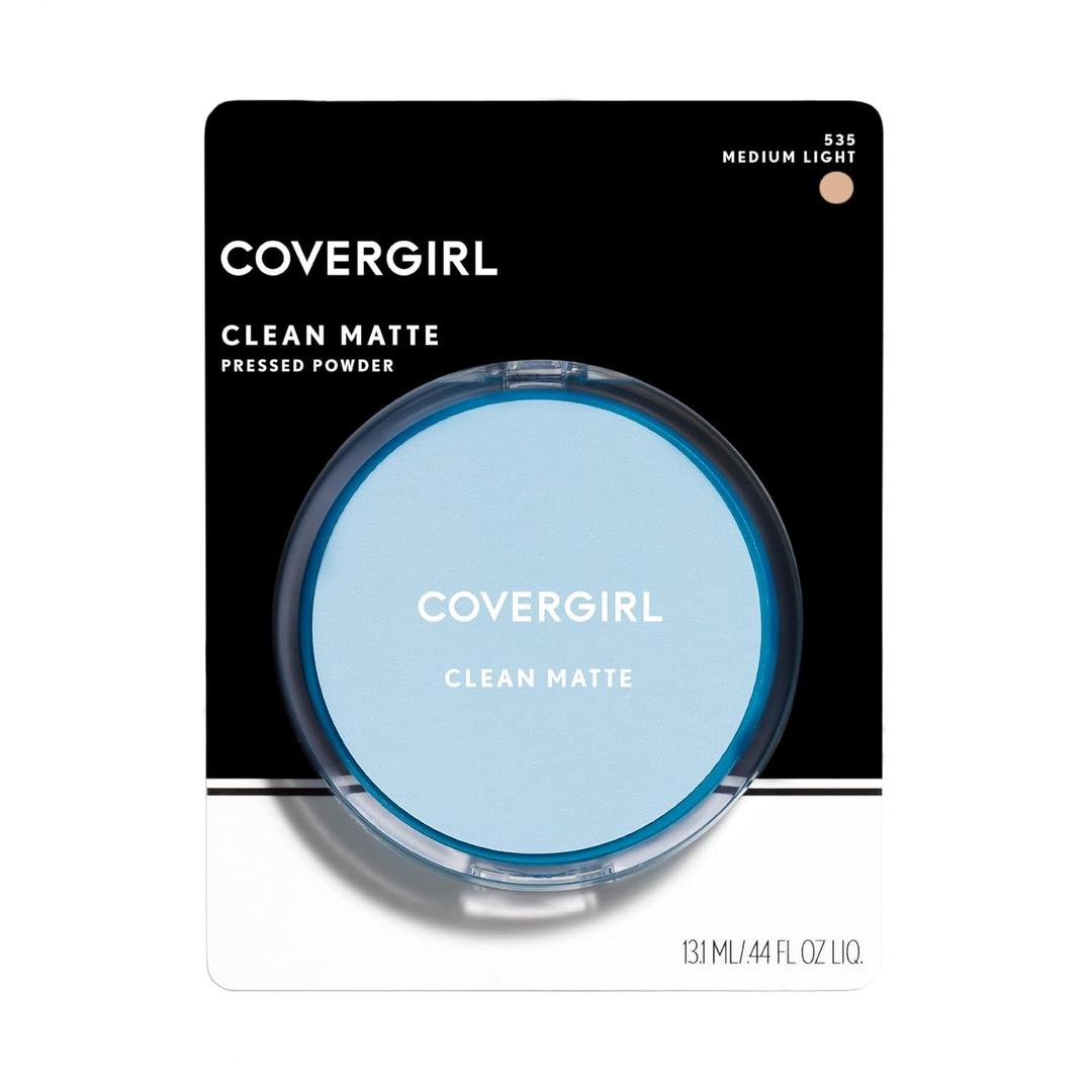 COVERGIRL Clean Matte Pressed Powder, Medium Light 535, 0.35 Oz, Pack of 1