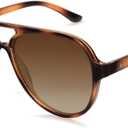 SOJOS Classic Polarized Aviator Sunglasses for Women Men, Retro Trendy Aviators Shades SJ2201 (Amber Brown Tortoise/Brown)