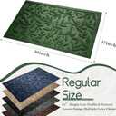 Green Leaves Outdoor Indoor Entrance Door mat, Absorbent Durable Heavy Duty Welcome Front Door Mat,Thick Natural Rubber Back,Easy Clean Entryway Mat 17x30 Inch, Low Profile
