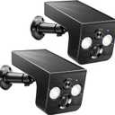 Solar Security Cameras Wireless Outdoor 2K Battery Powered AI Motion Detection 2-Way Talk Color Night Vision WiFi Waterproof SD/Cloud Storage Non-stop Solar Panel Camera Outdoor Wireless 2-Pack (Black)