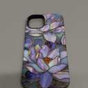 for iPhone 13 Case - Wireless Charging Compatible - Dual-Layer Hard Shell + Silicone Cover - Shockproof Protective Phone Case with Stylish Designs for Women - Abstract Lotus