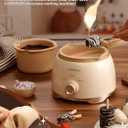 LUSHYUM Chocolate Melting Pot Candy Melts Melter with 2 Insert Pots and Spatula, 4 Cups Capacity Warmer Machine, Ideal Dipping Tool Kitchen Supplies for Making Cake Pop Covered Strawberries Fondue