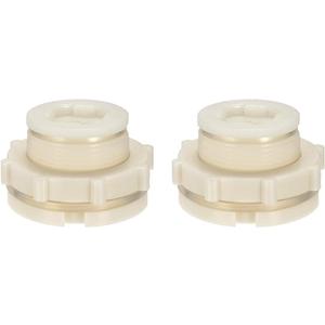 1.5" Female ABS Bulkhead Fitting, Plastic Water Tank Connector Adapter Fitting with Plugs for Outdoor rain Barrel Garden Hose Adapter Spigot kit Water Tank Gallon Drain Bucket (Set of 2)
