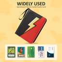 Trading Card Binder Album, 400 Pockets, 50 Removable 4-Pocket Pages, Waterproof (Black & Red)